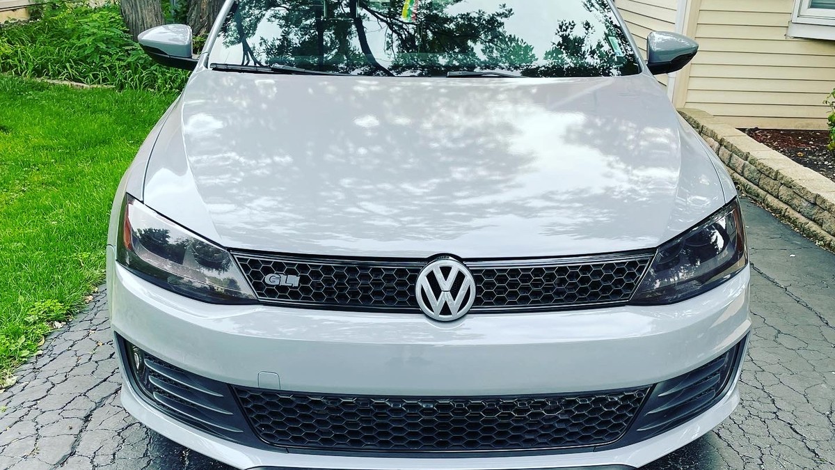 VW Jetta GLI after wrap – finished clean white