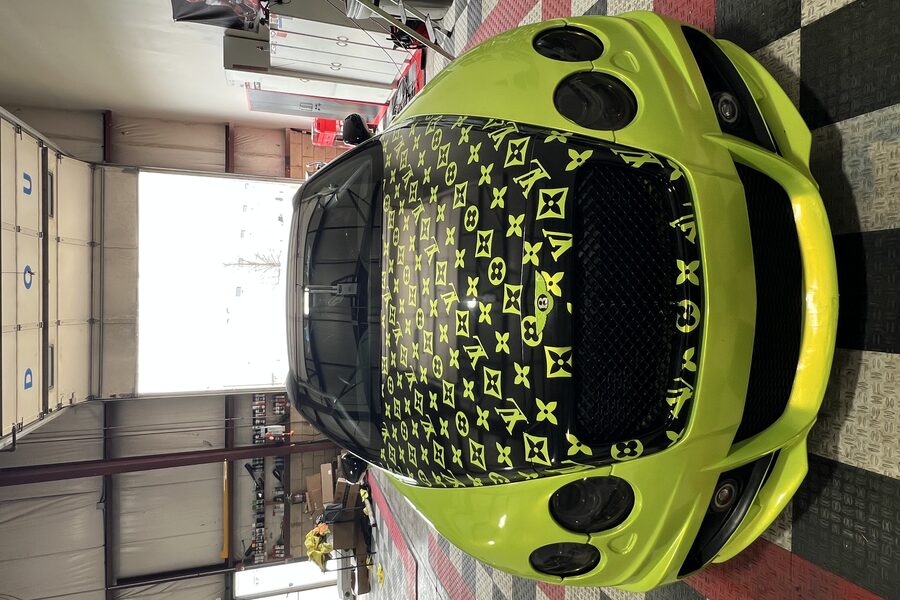 Bentley Continental with custom hood wrap